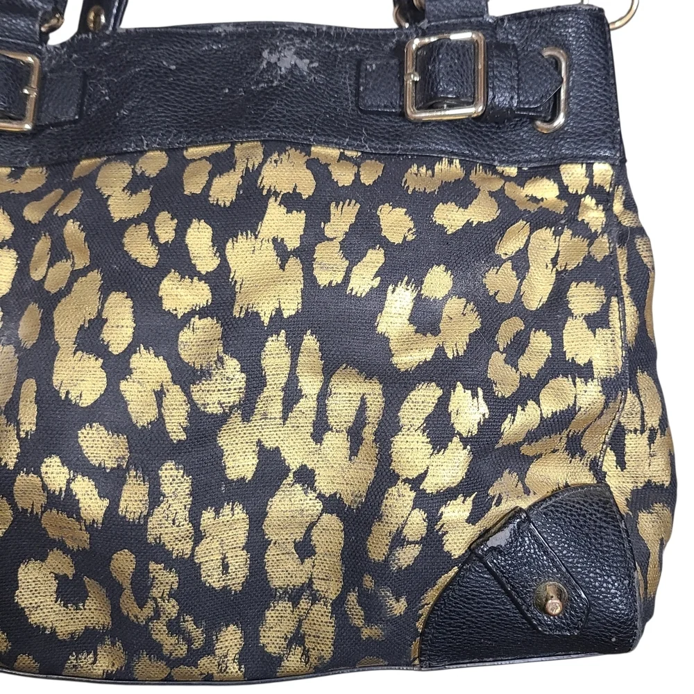 Juicy Couture Y2K Vintage Gold Leopard Daydreamer Satchel Bag